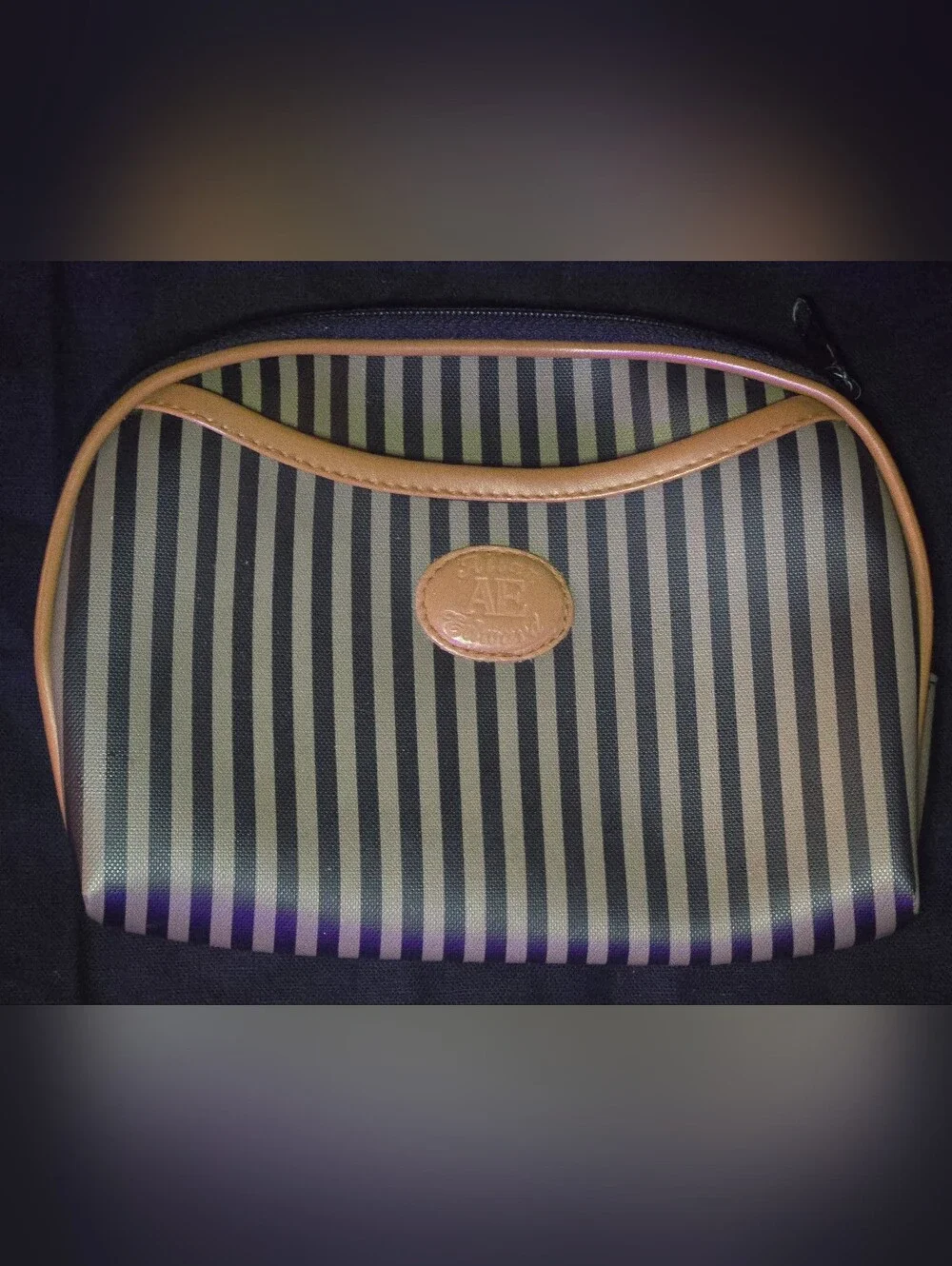 GUC Vintage Allan Edward Striped Cosmetic Pouch - No Strap